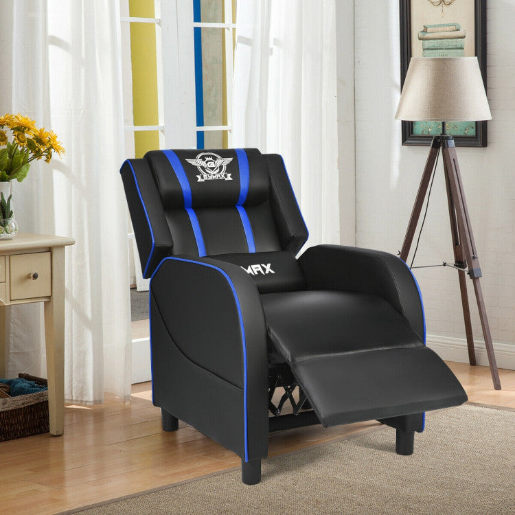 Massage Gaming Recliner PU Leather Chair with Footrest