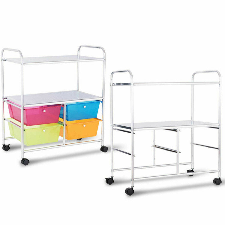 4 Drawers Shelves Rolling Storage Cart Rack