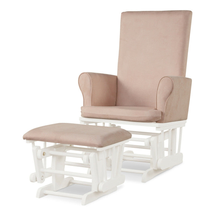 Baby Nursery Relax Rocker Rocking Chair Glider and Ottoman Cushion Set