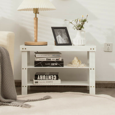 3-Tier Bamboo Shoe Rack Bench for Entryway