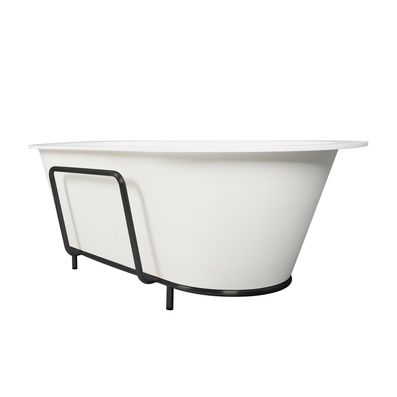 71inch Freestanding Artificial Stone Solid Surface Bathtub in Matte White