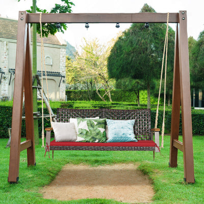 2-Person Patio Wicker Hanging Swing Chair