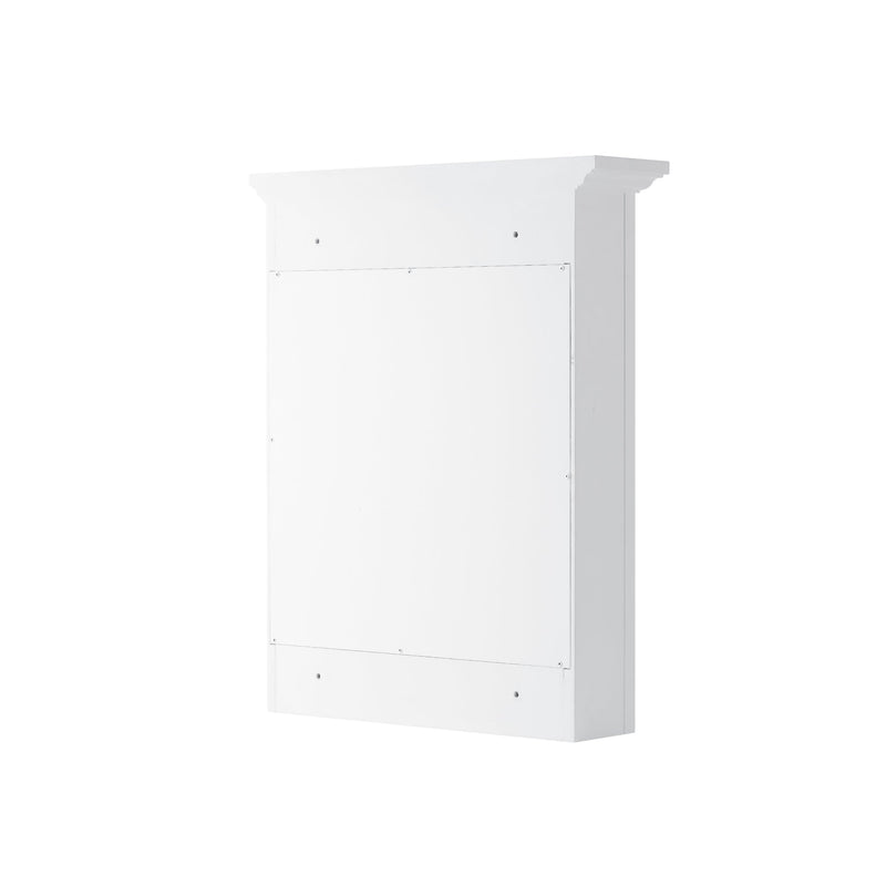 24 in. W x 30 in. H Rectangular White Solid Wood Surface-Mount Medicine Cabinet with Mirror