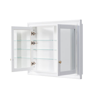 40 in.W x 32 in.H Recessed Bathroom Medicine Cabinet with Mirror in White