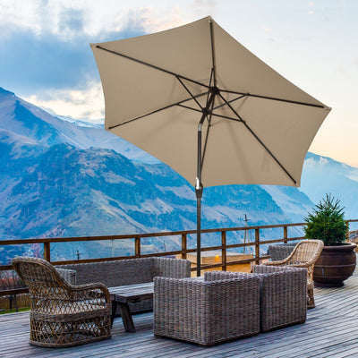 10 Feet Outdoor Patio Umbrella with Tilt Adjustment and Crank