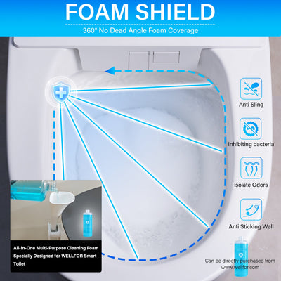 Elongated Smart Bidet Toilet in White with Built-in Tank, Foot Sensor Function, Auto Flush,LED Display