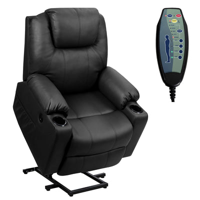 Electric Recliner Chair Massage Sofa Leather w/ USB Charge Port