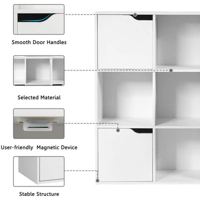 9-Cube Wooden Freestanding Bookcase for Home and Office