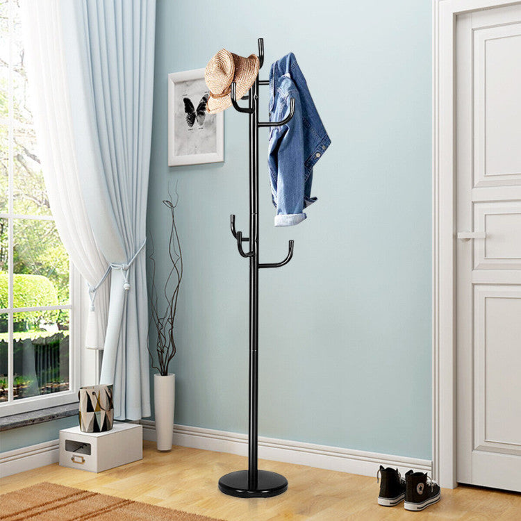 69 Inch Freestanding Metal Coat Rack for Entryway