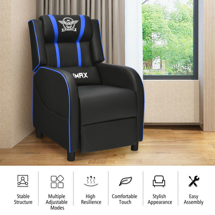 Massage Gaming Recliner PU Leather Chair with Footrest