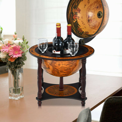 23 Inch Globe Wine Bar Stand for Dining Room and Living Room