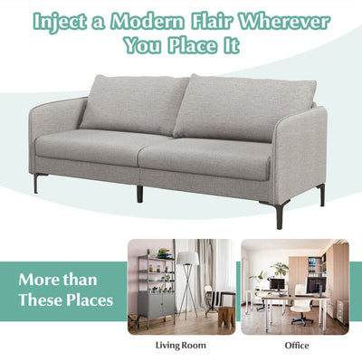 Modern 76 Inch Loveseat Sofa Couch for Apartment Dorm with Metal Legs