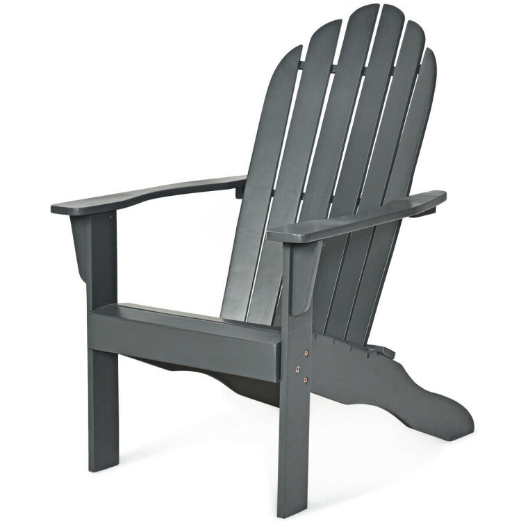 Acacia Wood Outdoor Adirondack Chair with Ergonomic Design