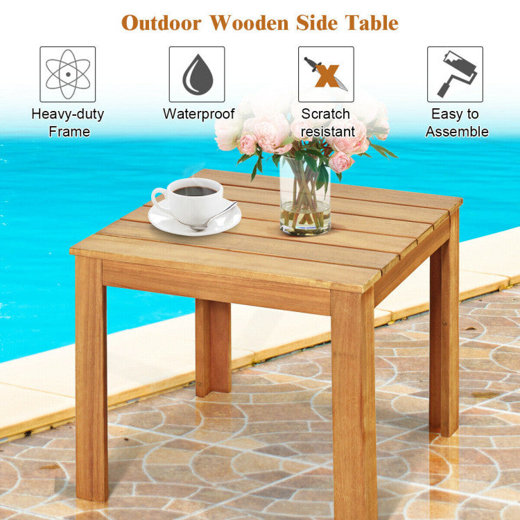 Wooden Square Patio Coffee Bistro Table