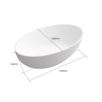 67inch Artificial Stone Solid Surface Freestanding Bathroom Bathtub