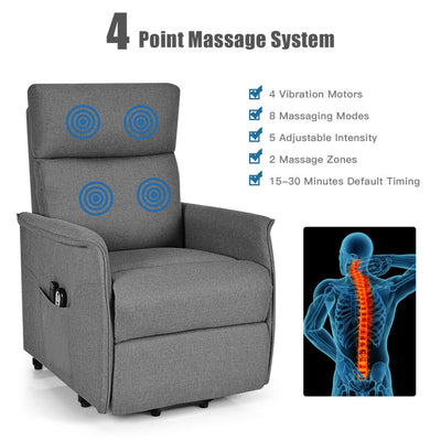 Power Lift Massage Recliner Chair for Elderly with Heavy Padded Cushion