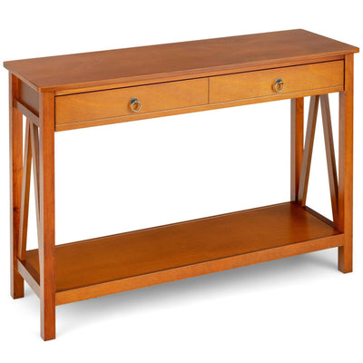 Console Table with Drawer Storage Shelf for Entryway Hallway