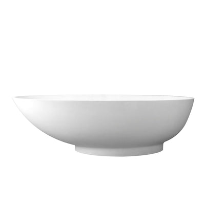 70inch Stone Resin Solid Surface Egg Shape Freestanding Bathtub in Matte White