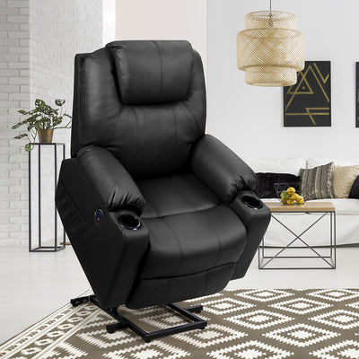 Electric Recliner Chair Massage Sofa Leather w/ USB Charge Port