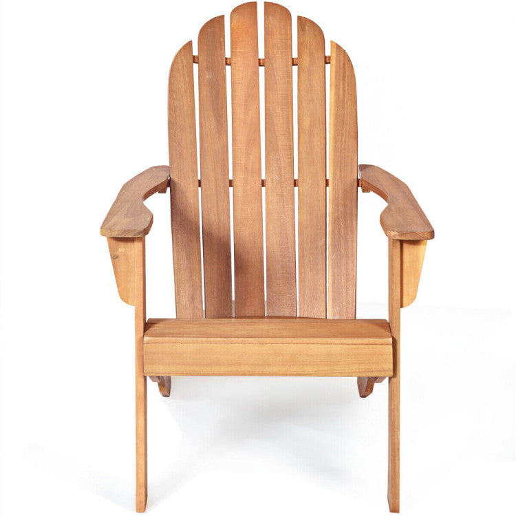 Acacia Wood Outdoor Adirondack Chair with Ergonomic Design