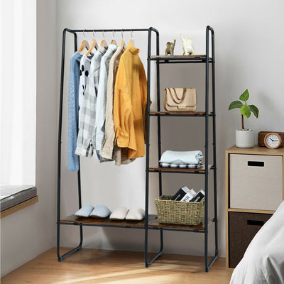 Clothes Rack Free Standing Storage Tower with Hanging Bar