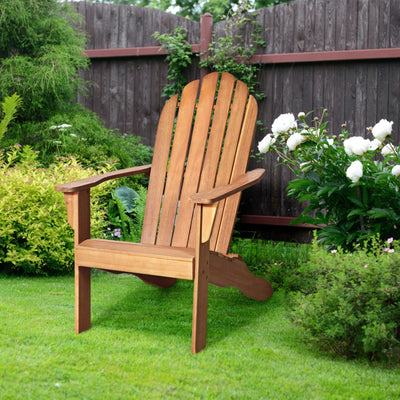 Acacia Wood Outdoor Adirondack Chair with Ergonomic Design