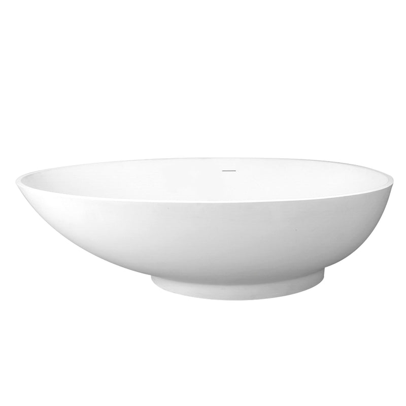 70inch Stone Resin Solid Surface Egg Shape Freestanding Bathtub in Matte White