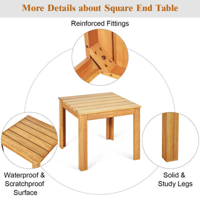 Wooden Square Patio Coffee Bistro Table