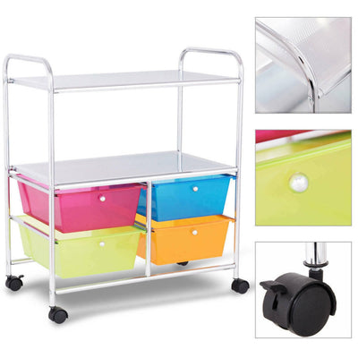 4 Drawers Shelves Rolling Storage Cart Rack