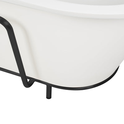 71inch Freestanding Artificial Stone Solid Surface Bathtub in Matte White