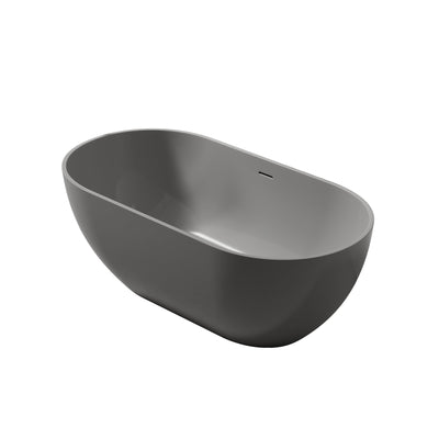 59inch Solid Surface Stone Resin Stand Alone Freestanding Soaking Bathtub