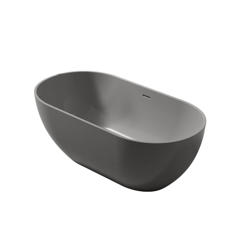 59inch Solid Surface Stone Resin Stand Alone Freestanding Soaking Bathtub