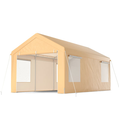 10 x 20 Feet Portable Heavy-Duty Carport with Removable Sidewalls