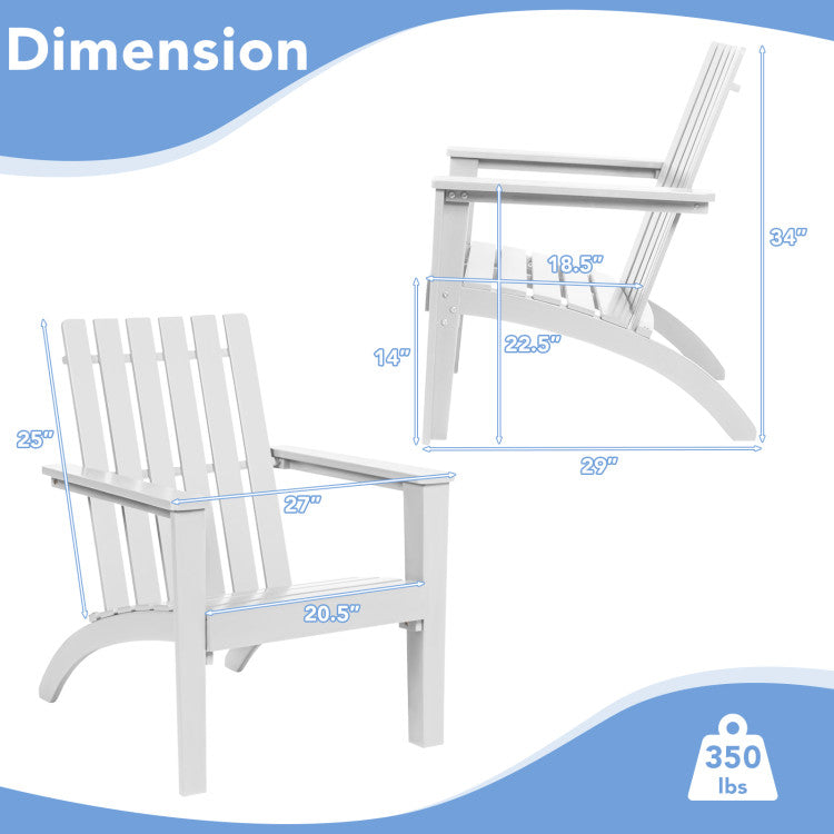 Outdoor Durable Patio Acacia Wood Adirondack Lounge Armchair