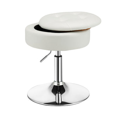 Adjustable 360° Swivel Storage Vanity Stool with Removable Tray