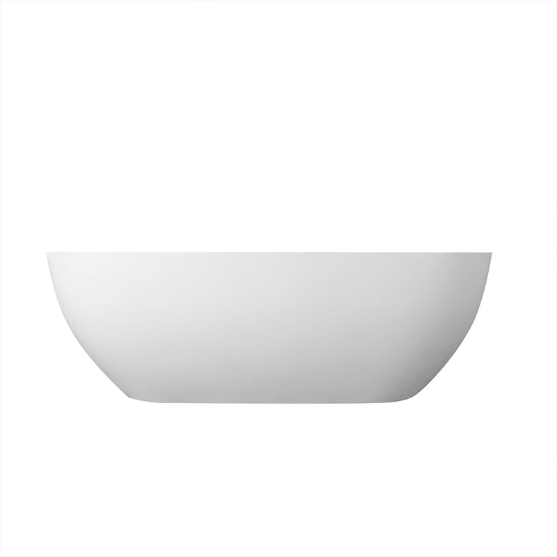 59inch Stone Resin Solid Surface Oval Shape Freestanding Bathtub in Matte White