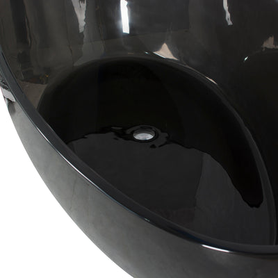 68inch Translucent Black Resin Egg Shape Freestanding Bathtub