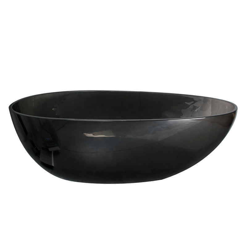 68inch Translucent Black Resin Egg Shape Freestanding Bathtub