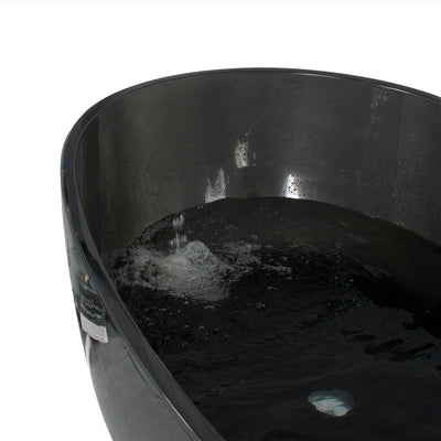 68inch Translucent Black Resin Egg Shape Freestanding Bathtub