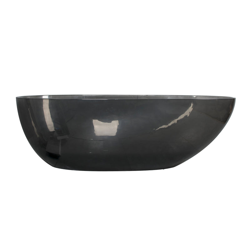 68inch Translucent Black Resin Egg Shape Freestanding Bathtub