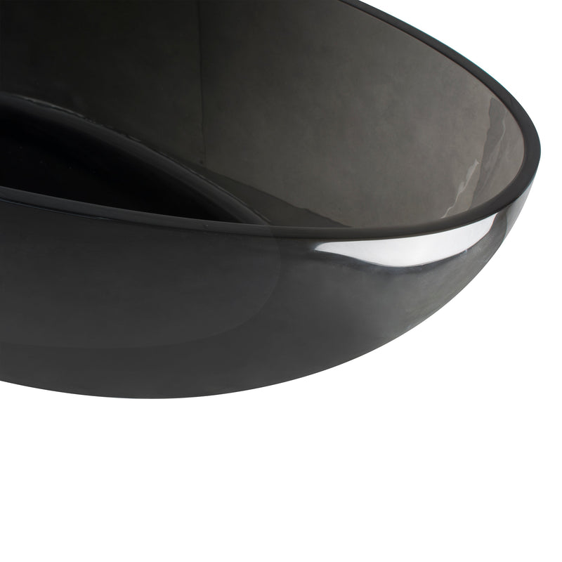 68inch Translucent Black Resin Egg Shape Freestanding Bathtub