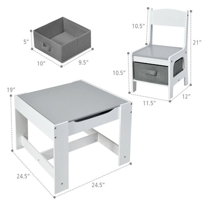 Kids Table Chairs Set With Storage Boxes