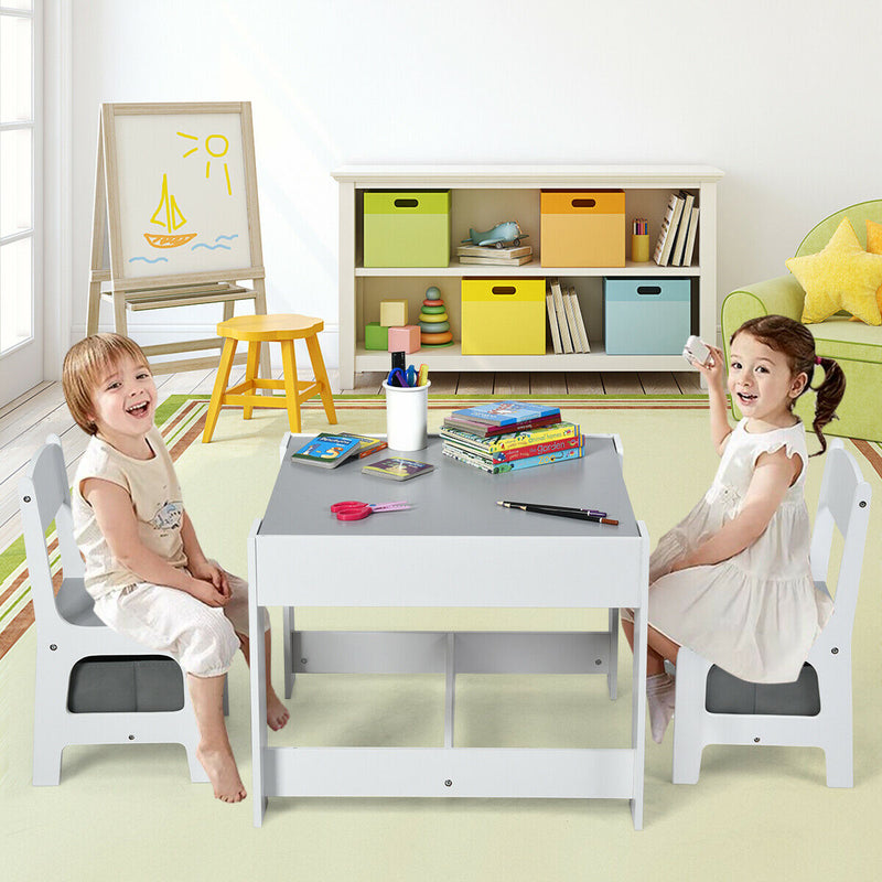 Kids Table Chairs Set With Storage Boxes