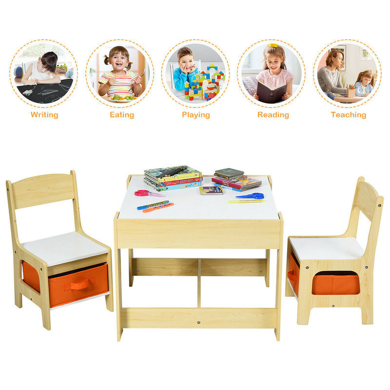 Kids Table Chairs Set With Storage Boxes