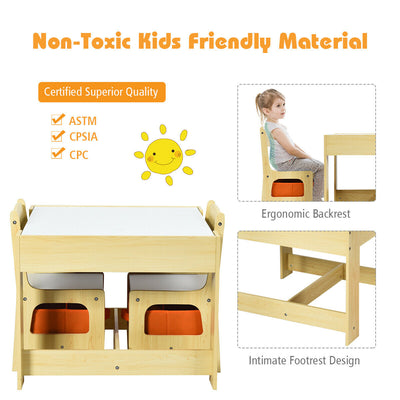 Kids Table Chairs Set With Storage Boxes