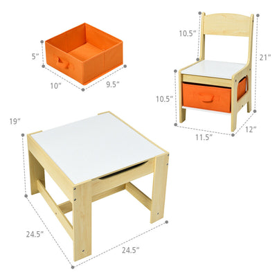 Kids Table Chairs Set With Storage Boxes