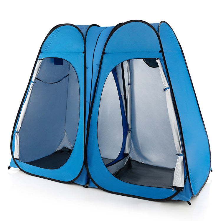 Oversized Pop Up Shower Tent with Window Floor and Storage Pocket