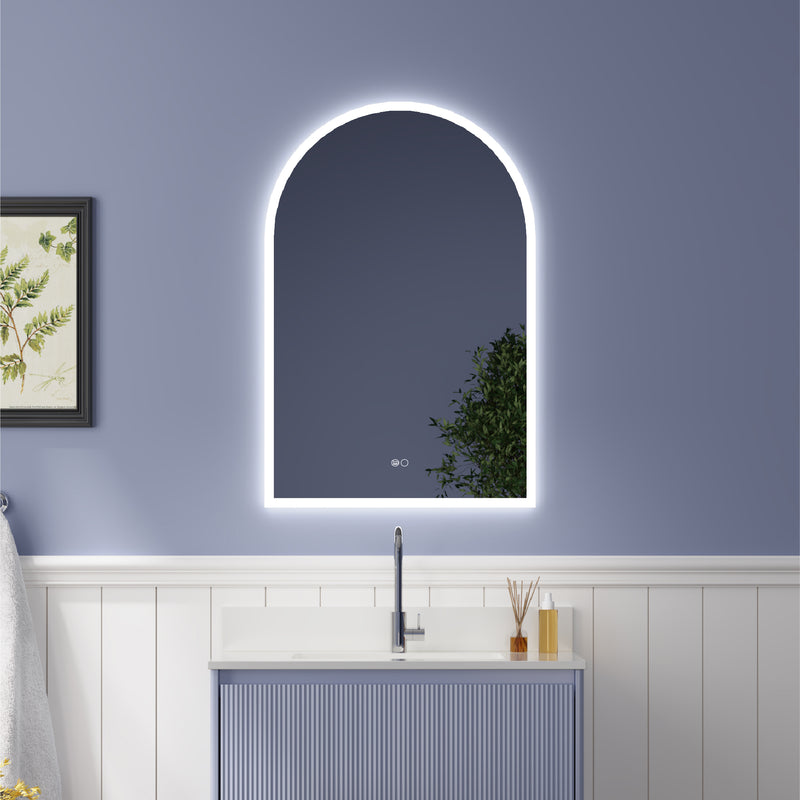 24 in. W x 36 in. H Acrylic Window Sill Shape Bezel-free LED Bathroom Vanity Mirror