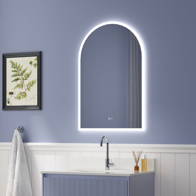 24 in. W x 36 in. H Acrylic Window Sill Shape Bezel-free LED Bathroom Vanity Mirror