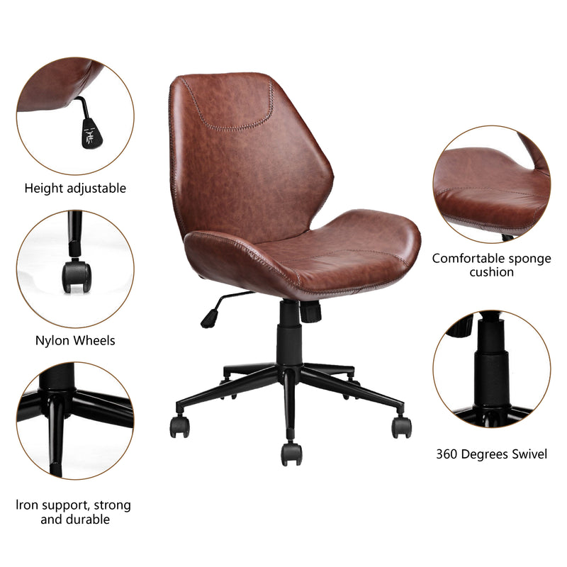 360° Rotation U-shaped Leather Office Chair with Adjustable Height